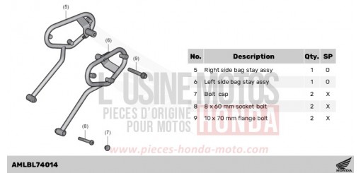 SIDE BAGS ATTACHMENT CB750AS de 2025